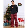 INSPIRE CHIC Christmas Family Pajama Set Matching Red Buffalo Plaid Long Sleeve and Pants Lounge Set - 3 of 4