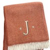 HomeRoots 55" X 70" Terra Cotta And White Herringbone Cotton Blend J Throw Blanket with Tassels And Embroidery - 4 of 4
