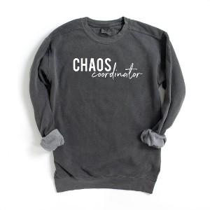Simply Sage Market Women's Garment Dyed Graphic Sweatshirt Chaos Queen - 1 of 2