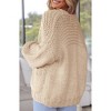 Womens Sweater Knit Cardigan with Pockets Open Front Cable Knit Sweater Chunky Thick Sweater Cardigan for Winter Comfy Knitwear - 2 of 4