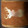 30'L Sullivans Gold Deer Brown Christmas Ribbon, Gold, Indoor Christmas Decor - 2 of 3