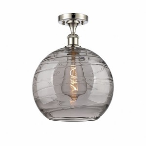 Athens Deco Swirl - 1 Light Semi-Flush Mount In Industrial Style-17 Inches Tall and 12 Inches Wide - 1 of 1