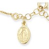 14K Gold Over Sterling Silver Italian Rosary Cross Bead Charm Link Chain Bracelet for Women, Adjustable, 925 Made in Italy - 3 of 4