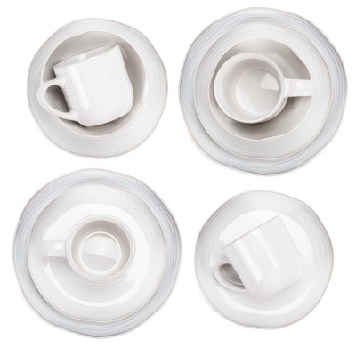 Classic White 16-Piece Ceramic Stoneware Dinnerware Set