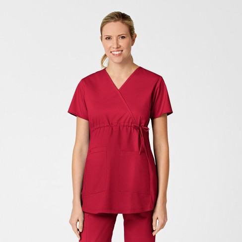 Wink Wonderwork Maternity Mock Wrap Scrub Top, Xl Regular : Target