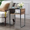 Costway Side Table Industrial Coffee Table w/Metal Frame Rustic End Table Nightstand - 3 of 4