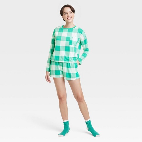 Women's 3pc Socks And Pajama Set - Colsie™ Green S : Target