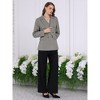 Hobemty Women's Office Dressy Blazer Casual Double Breasted Striped Suit Jacket - 4 of 4