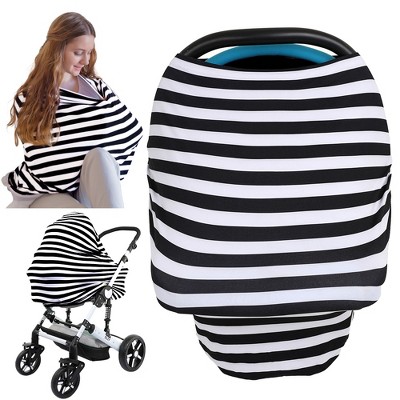 Image of KeaBabies Baby Car Seat Cover, All-in-1 Nursing Cover, Car Seat Covers for Babies, Infant Car Seat Cover (BFF Black)
