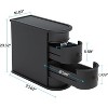 Gulches Wood End Table (Black) 2-Drawer Narrow Side Table, No Assembly Required Slim Chair Side Table with Finished Back - 3 of 3