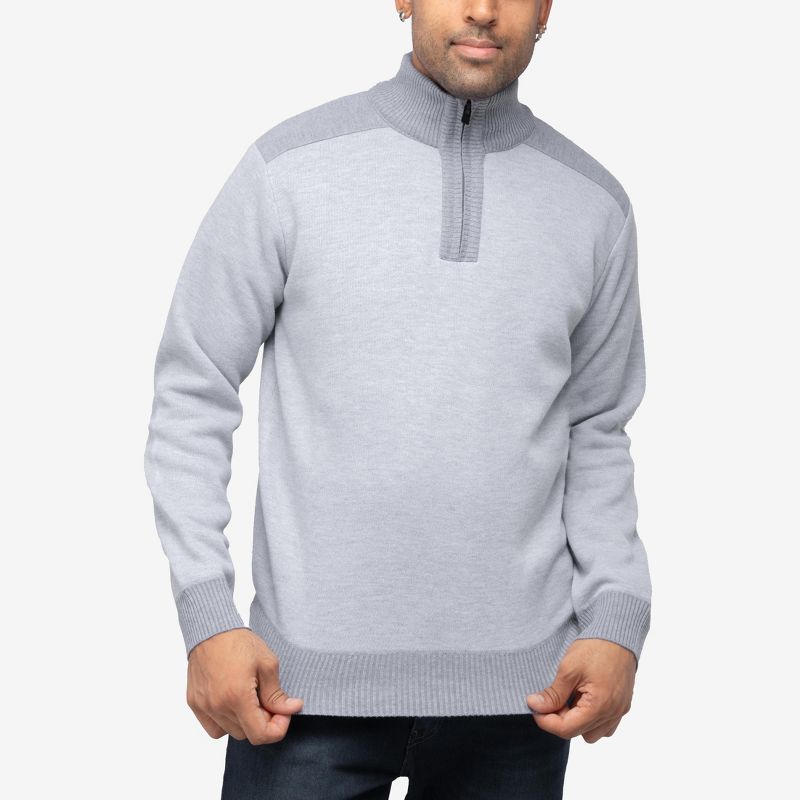 X RAY 1/4 Zip Sweater With Contrast Shoulder Piecing, 3 of 6