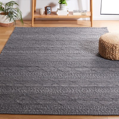 Gray Flat Woven Handmade Wool Area Rug 4' x 6'