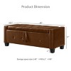 48" Modern Faux Leather Storage Ottoman Bench with Tufted Seat, Flip Top Entryway or Bedroom Seating -3irtyhousy - 4 of 4