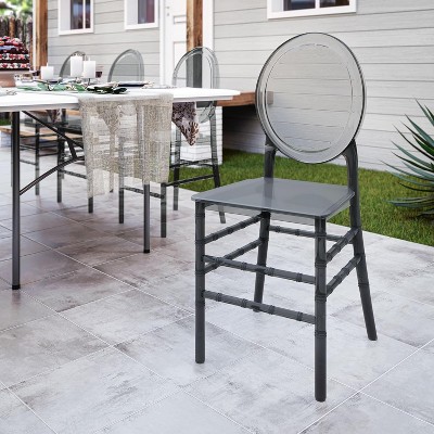 Techni Home Stackable Ghost Style Dark Grey Acrylic Event Chairs – Set of 4