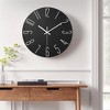 REGALWOVEN Plastic Classic Battery Powered Silent Non-Ticking Wall Clock 12 x 12 Inches - 2 of 4