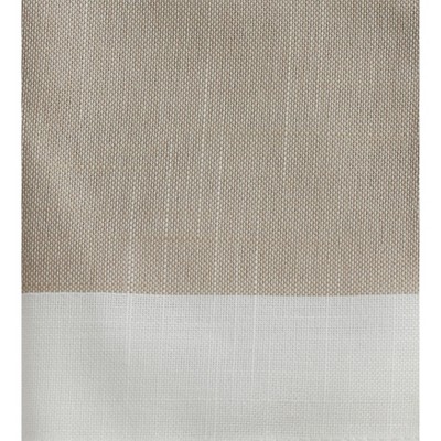 Natural Polyester Table Runner with White Banded Border