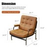 Modern Accent Chair,PU Leather Reading Chair,High Back Sofa Chair with Wheel,U Leather Reading Armchair for Living Room Bedroom Office - 4 of 4