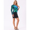 INSPIRE CHIC Women's Sparkly Sequin One-Shoulder Puff Long Sleeve Shimmer Tops - 4 of 4
