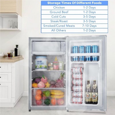 Gray 4.3 Cu.Ft Mini Fridge with Freezer and Adjustable Thermostat