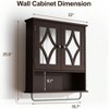 Wall Mounted Bathroom Cabinet Over Toilet with Towel Rack and Adjustable Shelf Large Brown Storage Cabinet 22x25 Inch - 2 of 4