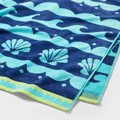 XL Jacquard Waves Beach Towel - Sun Squad&#8482;_0