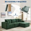 108'' Modular Sectional Sofa, Corduroy L-Shaped Sofa with Deep Seat & Throw Pillows, Comfy Cloud Couch with Chaise, Memory Foam Couch for Living Room - 4 of 4