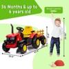 12V Kids Ride-On Tractor with Remote Control, Battery Powered Tractor Car Toy with Detachable Trailer, Music, Perfect for Boys & Girls - 2 of 4