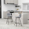 LeisureMod Elland Leather Bar Stool – Modern Counter Height Stool with Black Stainless Steel Legs for Kitchen Island or Home Bar Set of 2 - 3 of 4