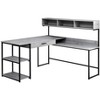 Vynxaria Modern L-Shaped Corner Computer Desk Black Metal Frame with Storage Drawers for Home Office Laptop Work - 4 of 4