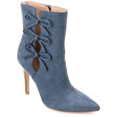 Journee Collection Womens Deandra Tru Comfort Foam Inside Zip Stiletto Booties Blue 12