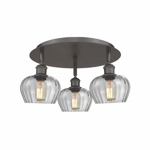 Fenton - 3 Light Flush Mount In Art Deco Style-8 Inches Tall and 18.25 Inches Wide - 1 of 1