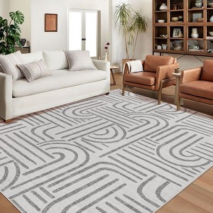 Abstract Area Rugs Soft Modern Rug for Bedroom Ultra-Thin Non Slip Washable Throw Carpet for Living Room Dining Room Hallway - 1 of 4