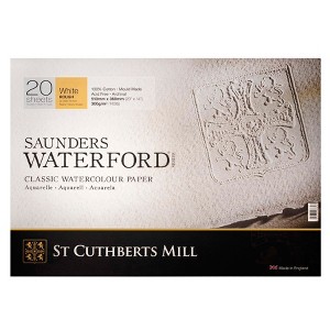 St Cuthberts Saunders Waterford Watercolor Block, Rough, White, 140lb/300gsm, 20 Sheet, 20x14 inch, 1 Count - 1 of 4