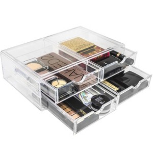Sorbus 4 Clear Large Stackable Acrylic Drawers - for Organizing Make up, Nail Polish, Hair Accessories, and Beauty Supplies - 1 of 4