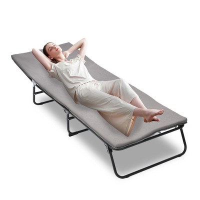 NicBex Portable Outdoor Lounge Chair, Heavy Duty Folding Camping Cot with 5-Angle Adjustable, 1200D Oxford Fabric, Includes Carry Bag, Gray
