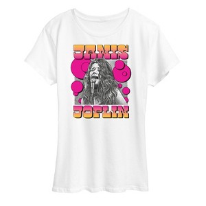 Women's - Janis Joplin - Retro Music Performance Short Sleeve Graphic T-Shirt - 1 of 4