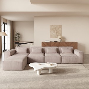 Modular Sectional Sofa Couch,149.62" Cloud Sofa,Oversized Minimalist 5 Seater Sofa Wide Deep Seat Convertible Couches for Living Room - 1 of 4