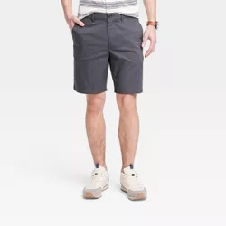 Men's Regular Fit 9" Tech Chino Shorts - Goodfellow & Co™ Charcoal Gray 42