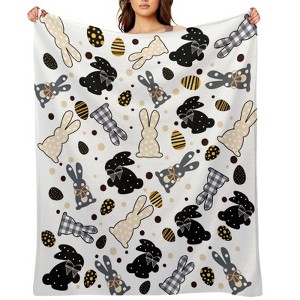 Easter Bunny Blanket Rabbit Flannel Throw Blanket for Couch Bed Home ...