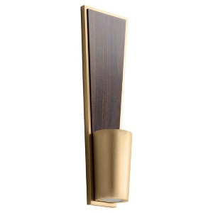 Oxygen Lighting Favero 2 - Light Sconce in  Antique Brass/Walnut - 1 of 1