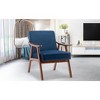 Okak Leisure Accent Chair Living Room Chair with Extra-Thick Backrest Wingback Armchair with Solid Wood Legs for Reading Room Bedroom - 2 of 4