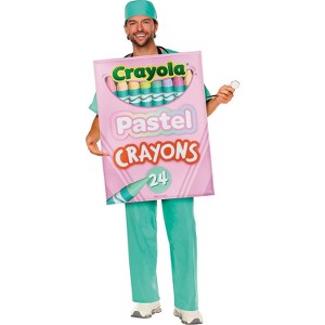 Crayola Adult QUIK CHANGE™ Pastel Crayon Box Halloween Costume Jumpsuit - Multicolored Medium - 1 of 2