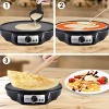 NutriChef Detachable Electric Crepe Maker Griddle - Easy Cleaning Nonstick 12 Inch, Adjustable Temperature Control, Wooden Spatula & Batter Spreader - 4 of 4