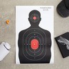 Maplefield 50 Pack Shooting Target, Targets for Pistol Shooting Targets for the Range, Practice, 14 x 22 In Silhouette with Red Bullseye - 2 of 4