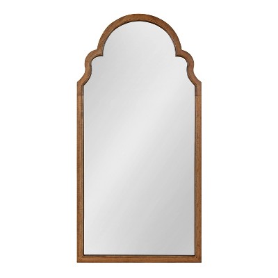 Hogan Rustic Brown Poplar Wood Arched Vanity Mirror 24x48