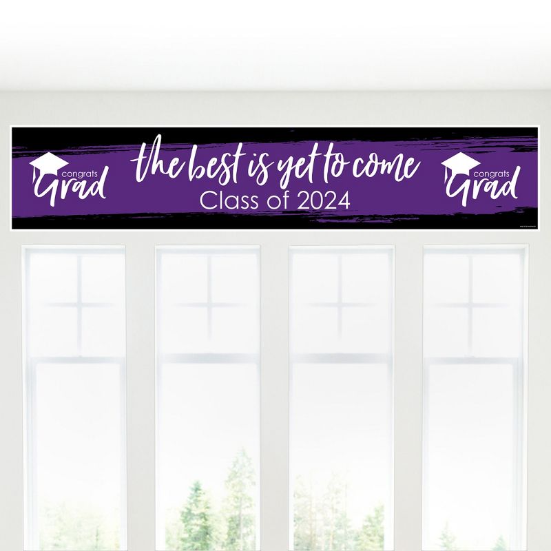 Big Dot of Happiness Purple 2024 Graduation Party Decorations Party Banner, 5 of 8