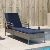 vidaXL Gray Poly Rattan Sun Lounger-Outdoor Chaise with Cushion, Adjustable Backrest, Washable Cover-24.8x78.7x24.4 inches Patio Daybed - 2 of 4