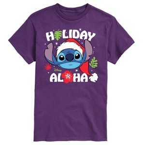 Men's - Lilo and Stitch - Holiday Aloha Short Sleeve Graphic T-Shirt - 1 of 4