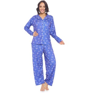 Casual Nights Women's Long Sleeve Rayon Button Down Pajama Set - 1 of 4