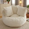 KTMBDW Bean Bag Chair, Corduroy Bean Bag Sofa with Filler, Lazy Sofa Chair with 3 Pillows, Lounge Floor Sofa for Living Room Bedroom - 4 of 4